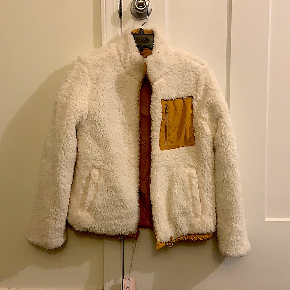 Reversible fuzzy/ yellow jacket